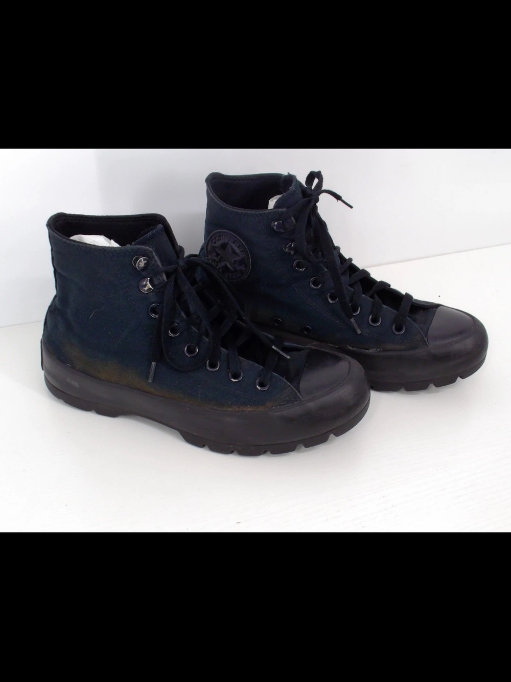 WORN Converse Chuck Taylor All Star Shoes Womens Size 8.5/M6.5 Black Lugged Boot